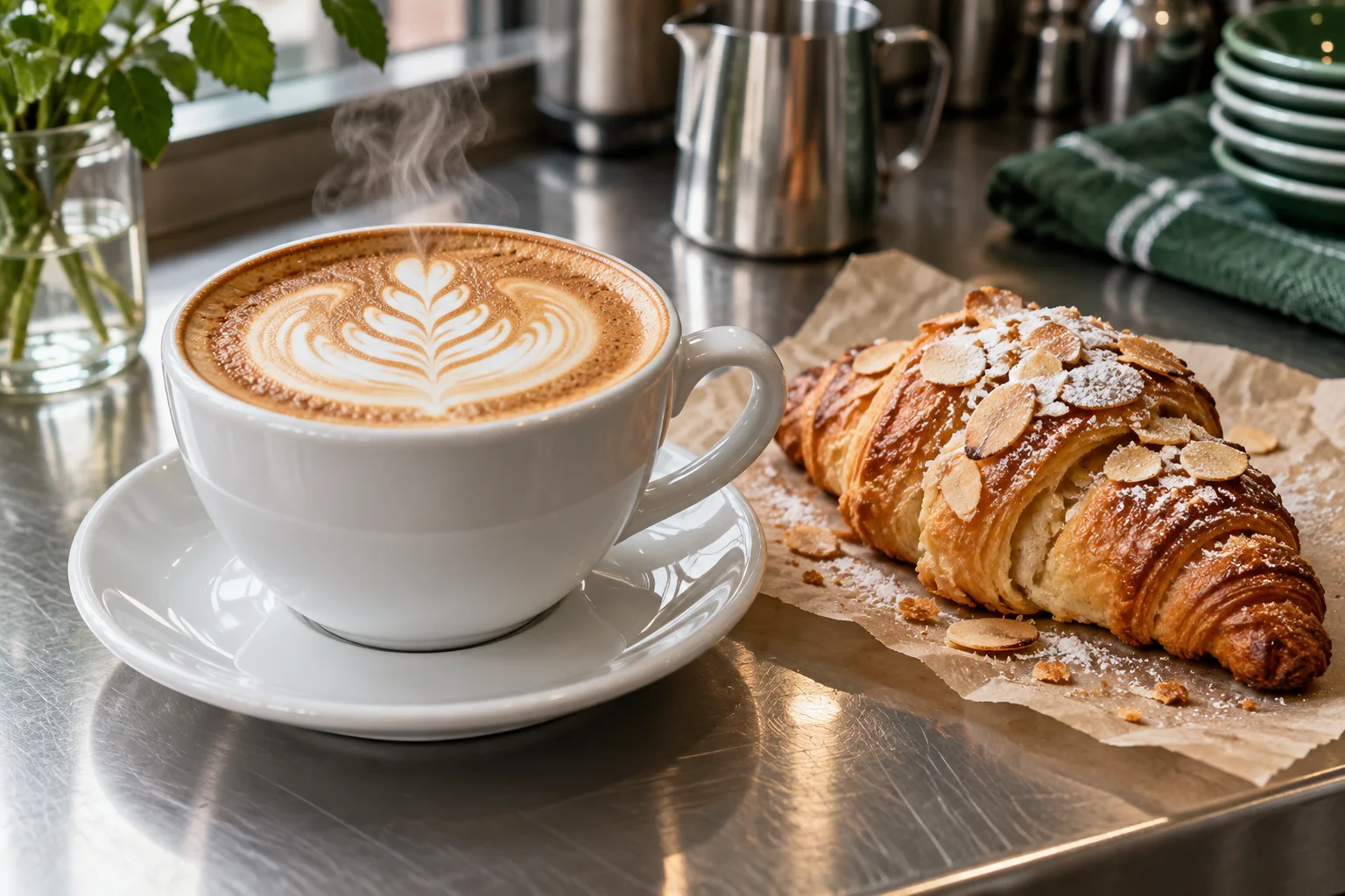 Proper coffee. Something freshly baked.